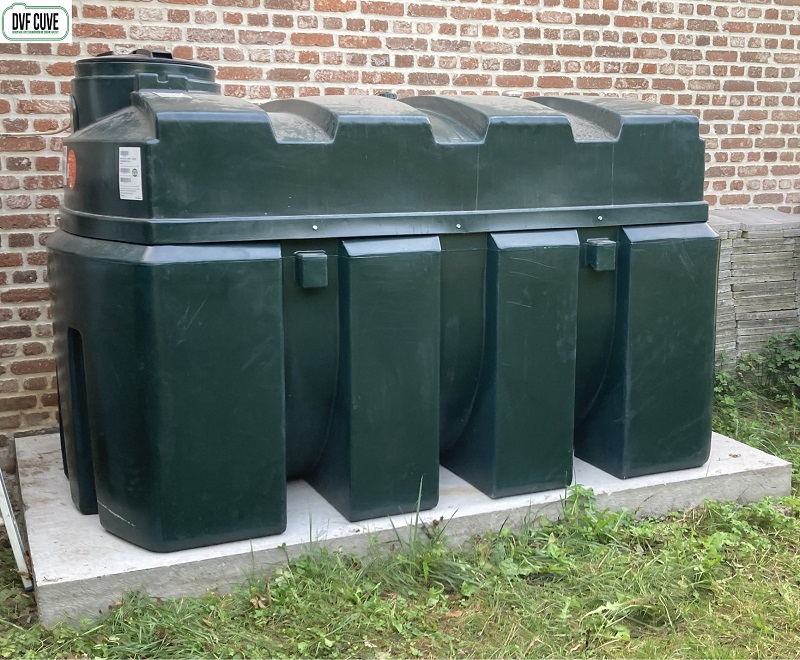 citerne mazout 2500 litres installée sur dalle béton à mons