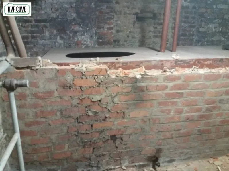 enlever la cuve mazout avec démontage muret en brique